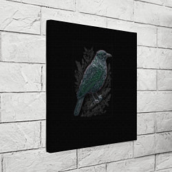 Холст квадратный Чёрный Ворон птица тёмная, цвет: 3D-принт — фото 2