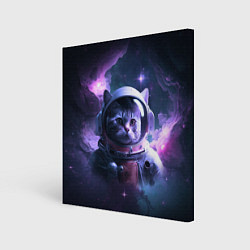 Холст квадратный Котик космонавт, цвет: 3D-принт