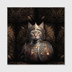 Холст квадратный Кот в доспехах, цвет: 3D-принт — фото 2