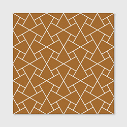 Холст квадратный Абстрактный оранжевый фон и белые ломанные линии, цвет: 3D-принт — фото 2