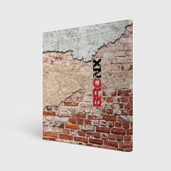 Холст квадратный Старая кирпичная стена - Бронкс, цвет: 3D-принт
