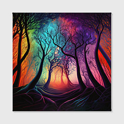 Холст квадратный Разноцветный неоновый лес, цвет: 3D-принт — фото 2