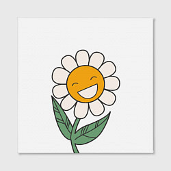 Холст квадратный Весёлый цветок ромашка, цвет: 3D-принт — фото 2