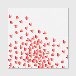 Холст квадратный Падающие сердечки, цвет: 3D-принт — фото 2