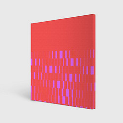 Холст квадратный Паттерн со штрихами розовый, цвет: 3D-принт