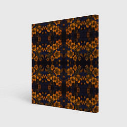 Холст квадратный Желто-оранжевые нежные цветы, цвет: 3D-принт