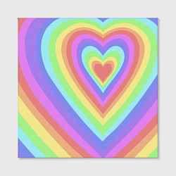 Холст квадратный Сердце - пастельные цвета, цвет: 3D-принт — фото 2
