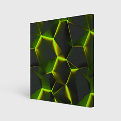 Холст квадратный Разлом неоновых плит, цвет: 3D-принт