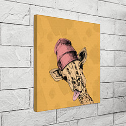 Холст квадратный Жираф дразнит, цвет: 3D-принт — фото 2