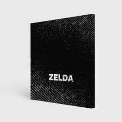 Холст квадратный Zelda с потертостями на темном фоне, цвет: 3D-принт