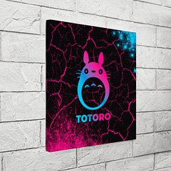 Холст квадратный Totoro - neon gradient, цвет: 3D-принт — фото 2
