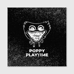 Холст квадратный Poppy Playtime с потертостями на темном фоне, цвет: 3D-принт — фото 2
