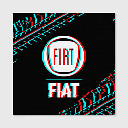 Холст квадратный Значок Fiat в стиле glitch на темном фоне, цвет: 3D-принт — фото 2