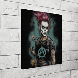 Холст квадратный Девушка анархистка, цвет: 3D-принт — фото 2