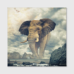 Холст квадратный Гигантский слон, цвет: 3D-принт — фото 2