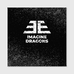 Холст квадратный Imagine Dragons с потертостями на темном фоне, цвет: 3D-принт — фото 2