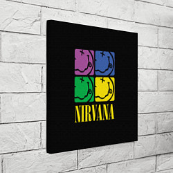 Холст квадратный NIRVANA - смайлы, цвет: 3D-принт — фото 2