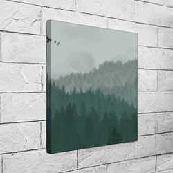 Холст квадратный Туманные холмы и лес, цвет: 3D-принт — фото 2