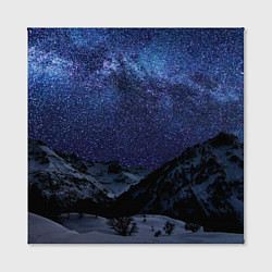 Холст квадратный Снежные горы и космос, цвет: 3D-принт — фото 2