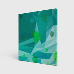 Холст квадратный Листочки и треугольники, цвет: 3D-принт