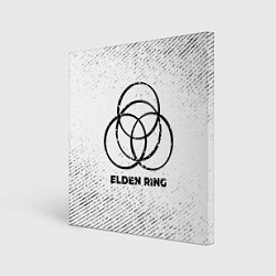 Картина квадратная Elden Ring с потертостями на светлом фоне
