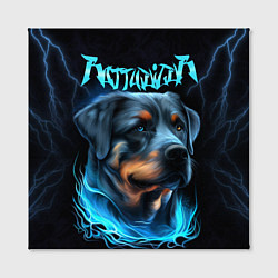 Холст квадратный Rottweiler and lightnings, цвет: 3D-принт — фото 2