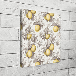 Холст квадратный Лимоны - винтаж графика: паттерн, цвет: 3D-принт — фото 2