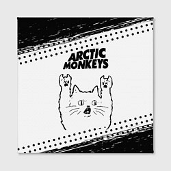 Холст квадратный Arctic Monkeys рок кот на светлом фоне, цвет: 3D-принт — фото 2