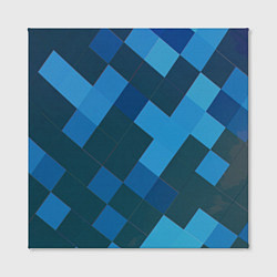 Холст квадратный Синий прямоугольный паттерн, цвет: 3D-принт — фото 2