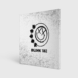 Холст квадратный Blink 182 с потертостями на светлом фоне, цвет: 3D-принт