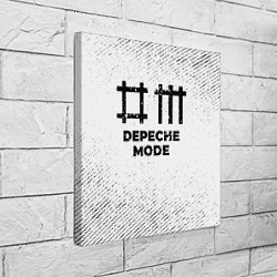 Холст квадратный Depeche Mode с потертостями на светлом фоне, цвет: 3D-принт — фото 2