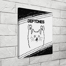 Холст квадратный Deftones рок кот на светлом фоне, цвет: 3D-принт — фото 2