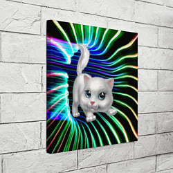Холст квадратный Милая кошечка в космическом портале, цвет: 3D-принт — фото 2