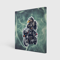 Холст квадратный Стальной орёл байкер, цвет: 3D-принт