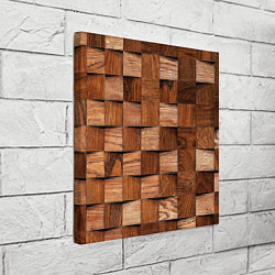 Холст квадратный Деревянные квадраты, цвет: 3D-принт — фото 2