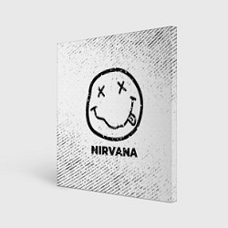Холст квадратный Nirvana с потертостями на светлом фоне, цвет: 3D-принт