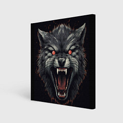 Холст квадратный Серый волк, цвет: 3D-принт