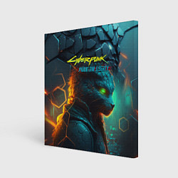 Картина квадратная Сyberpunk 2077 phantom liberty cat