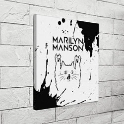 Холст квадратный Marilyn Manson рок кот на светлом фоне, цвет: 3D-принт — фото 2