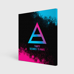 Холст квадратный Thirty Seconds to Mars - neon gradient, цвет: 3D-принт