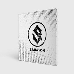 Холст квадратный Sabaton с потертостями на светлом фоне, цвет: 3D-принт