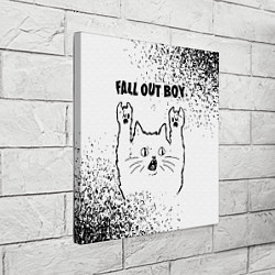 Холст квадратный Fall Out Boy рок кот на светлом фоне, цвет: 3D-принт — фото 2