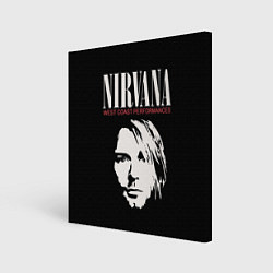 Холст квадратный Nirvana - Kurt Cobain, цвет: 3D-принт