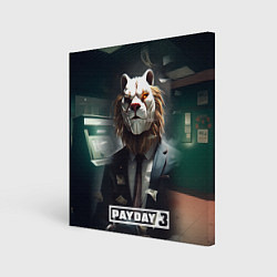 Холст квадратный Payday 3 lion, цвет: 3D-принт