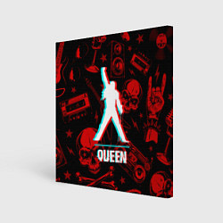 Холст квадратный Queen rock glitch, цвет: 3D-принт