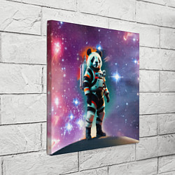 Холст квадратный Панда бравый космонавт - нейросеть, цвет: 3D-принт — фото 2