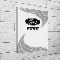 Холст квадратный Ford speed на светлом фоне со следами шин, цвет: 3D-принт — фото 2