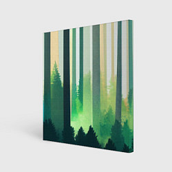 Холст квадратный Прохладный лес, цвет: 3D-принт