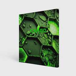 Холст квадратный CSGO green abstract, цвет: 3D-принт