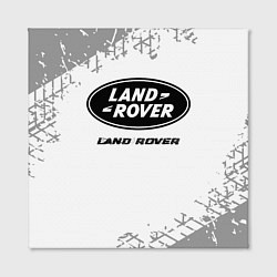 Холст квадратный Land Rover speed на светлом фоне со следами шин, цвет: 3D-принт — фото 2